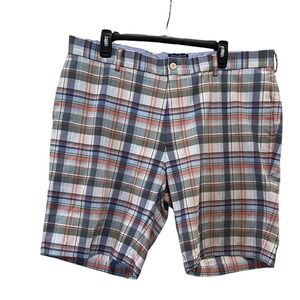 Peter Millar Crown Crafted Plaid Golf Shorts Mens Size 38 Seersucker‎ Textured